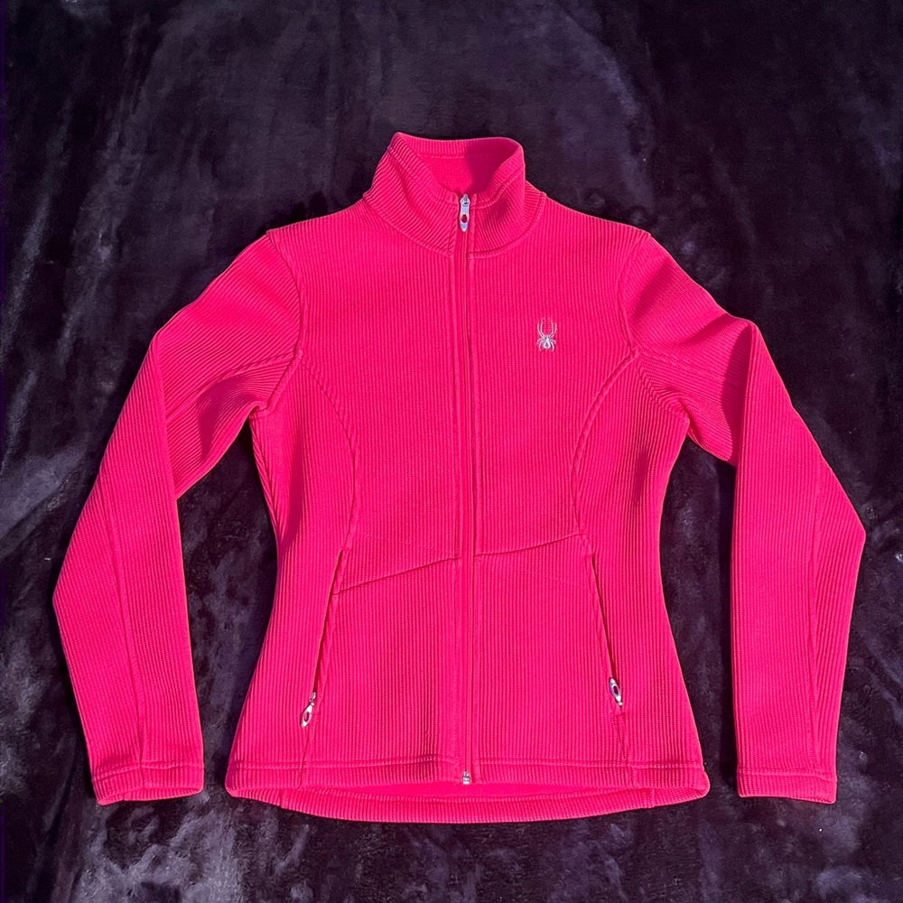 Womens Pink Spyder Zip Up Jacket
